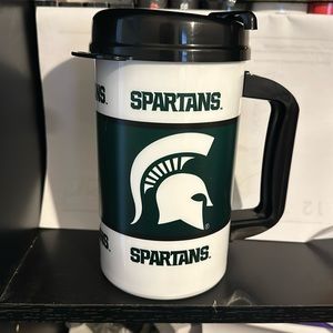 Michigan State cup with straw